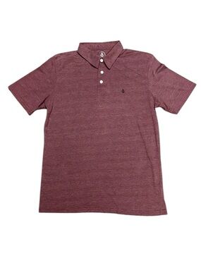 Volcom Men's Burgundy Polo Shirt - M excellent condition!!